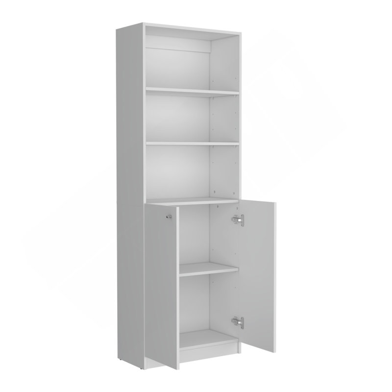 Bookcase Dual-Door Benzoni, Office, White, White