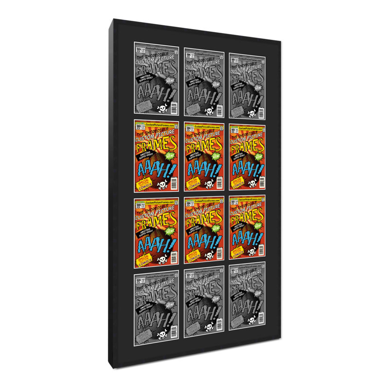 Wood Picture Frame with Mat, Black/Black, 7.125" x 10.5", 29" x 50.5"