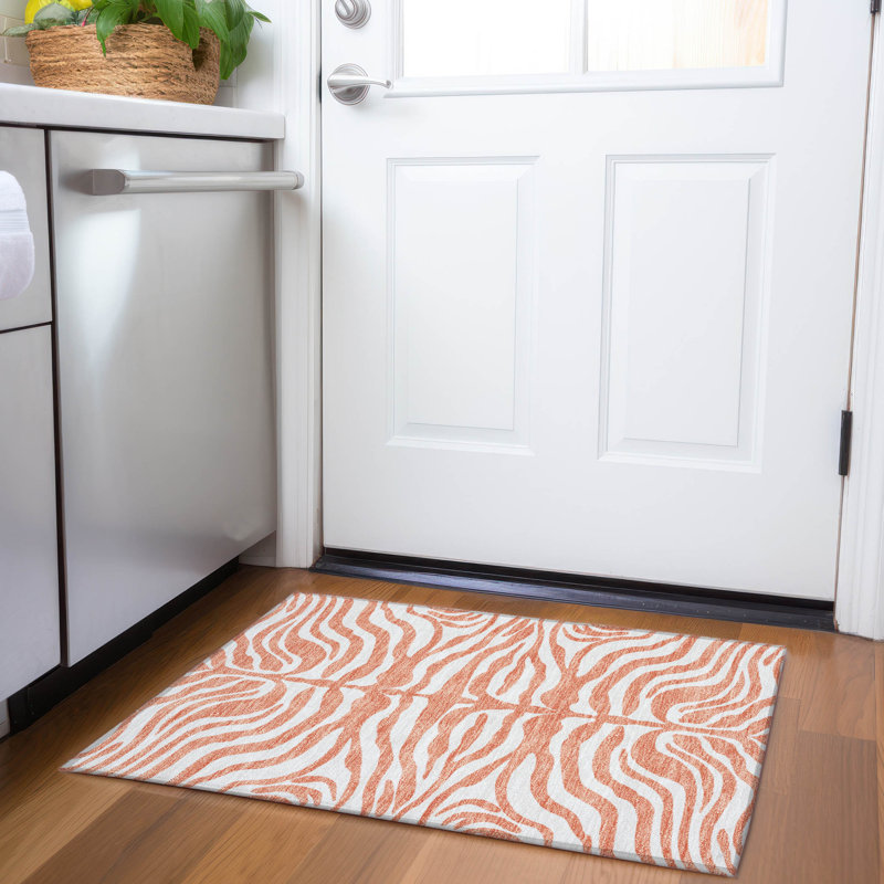 Premium Machine Washable Goulven AMF1042 Animal Print Rug, Rectangle 1'8" x 2'6"