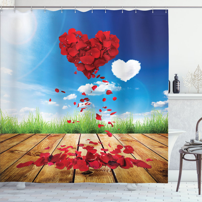 Shower Curtain with Hooks Included, 70" H x 69" W