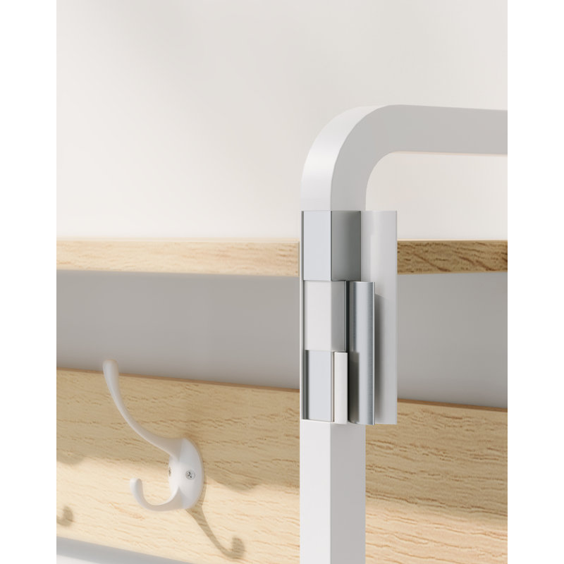 Aliehs Hall Tree 85cm Wide with Bench and Shoe Storage, White