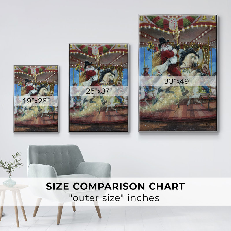 «Merry Go Round», reproduction sur toile flottante, H 25 po x l 17 po x P 1,5 po, Argent