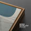 Forme Mid-Century, "Œuvre d'art en bleu et jaune et orange", images murales géométriques abstraites modernes, ensemble de 2 impressions sur toile encadrées, 16 x 24 x 2, 24 x 36 x 2-91068971-91068972