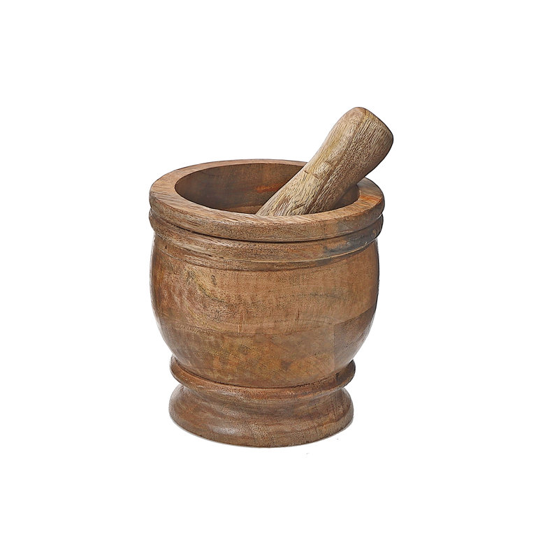 Wood Mortar And Pestle Set