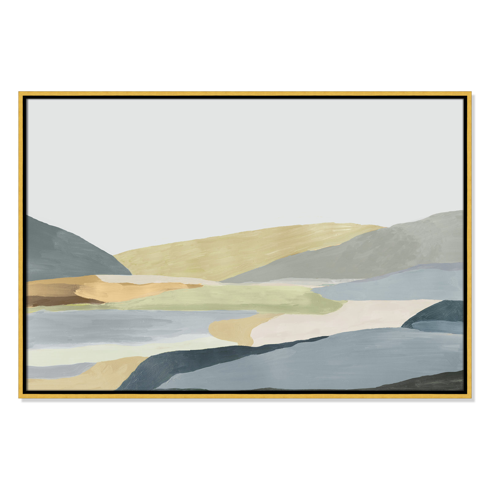 Blair "Warm Hills II" Painting, 25.5" H x 37.5" W x 2" D, Gold Canvas