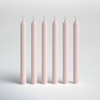6 Piece Unscented Taper Candle Set