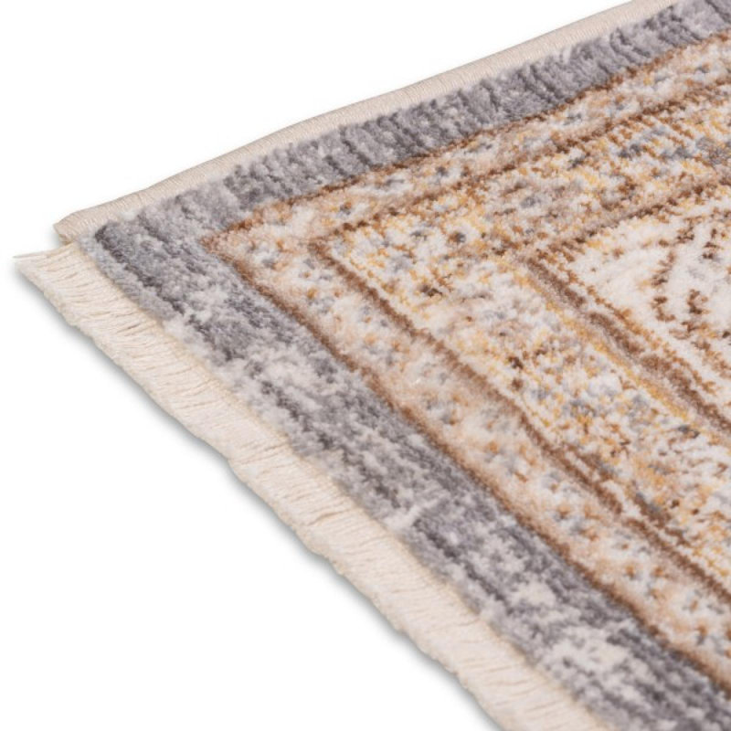Elaxi Faded Print With Gray Edges Rug, Rectangle 2' x 3'