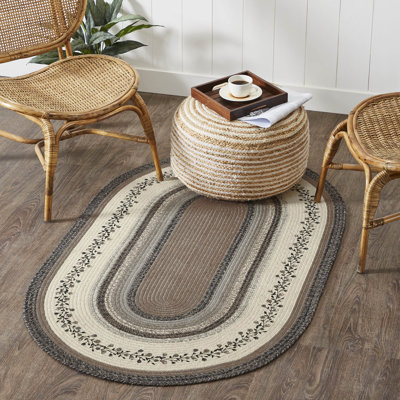 Tapis noir / blanc fait à la main Fahra