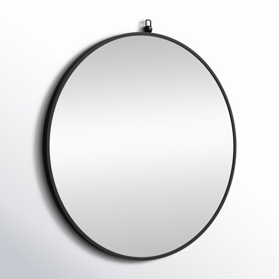 Cassie Metal/Manufactured Wood Round Wall Mirror