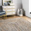 Tapis bleu / beige fabriqué à la main en jute et denim tressé Destrie-25853322