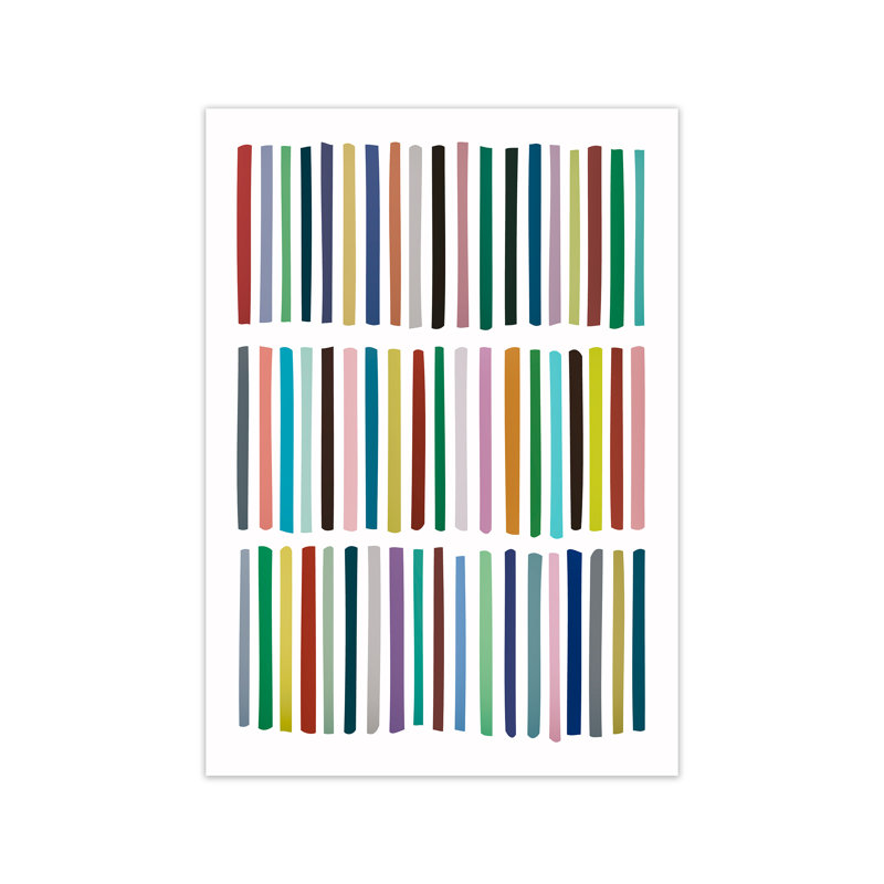 Scandinavian Multicolour Lines Original - Print, 84.01cm H x 59.4cm W x 4cm D, No Frame