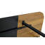 Table moderne à double texture avec surface en marbre et à motif de bois, structure en métal noir robuste, multi-usage 4 à 6 places pour la salle à manger, la cuisine ou le bureau à domicile.