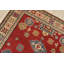 Tapis unique en laine noué à la main rouge / bleu / crème 4 pi 10 po x 6 pi 7 po Lucynda