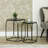 Black Metal Nesting End Table for Living Room Furniture, Mirror Top Nest of Side Tables,Accent Table