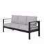 Canapé d'extérieur 73 po en aluminium toutes saisons 73 po, canapé d'extérieur 3 places avec coussins épais gris clair et structure noire-375136537