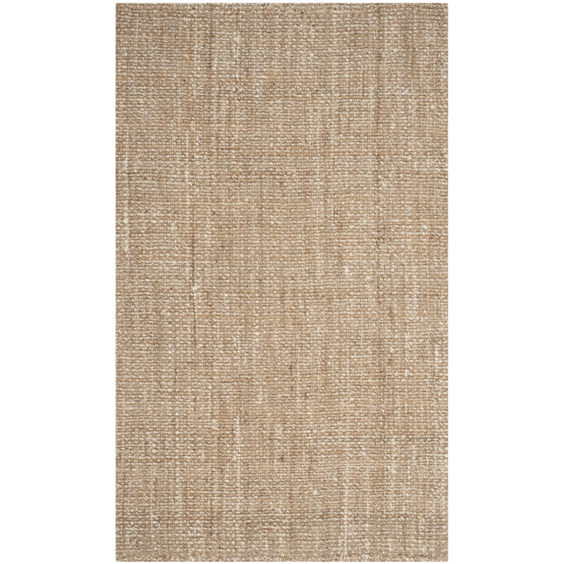 Tapis en jute tissé à la main en fibre naturelle, Rectangle 5 pi x 8 pi