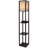 Maxwell 63 in. USB and Wireless Charging LED Floor Lamp with White Fabric Square Shade
