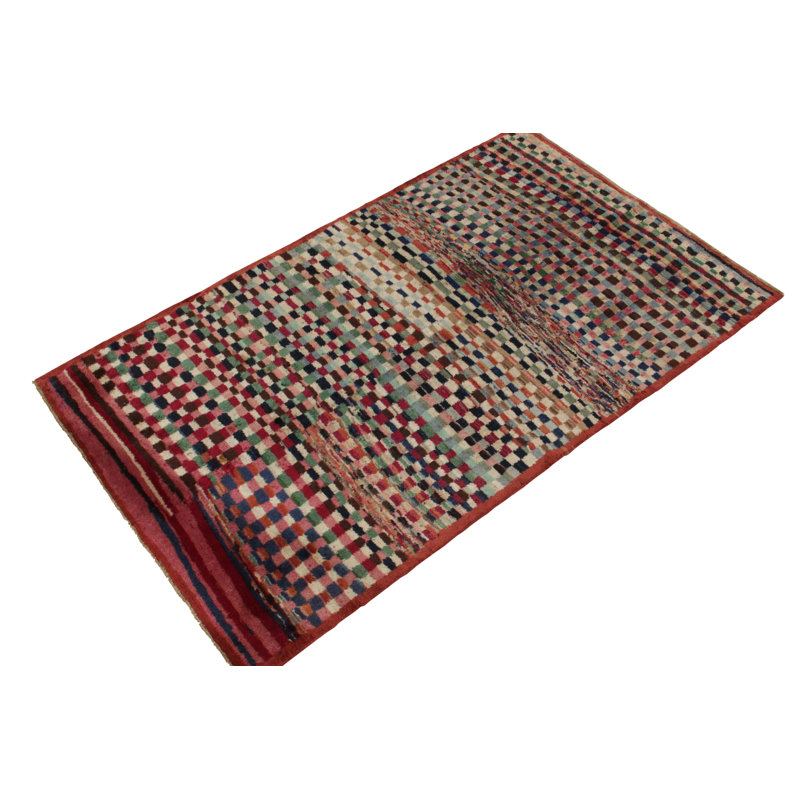 Pasha Wool Area Rug in Red/Pink/Green/Blue