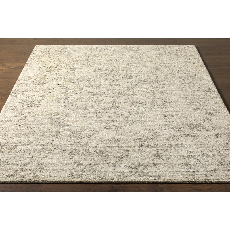 Nithsdale Oriental Handmade Tufted Area Rug in Gray/Beige, Rectangle 10' x 14'