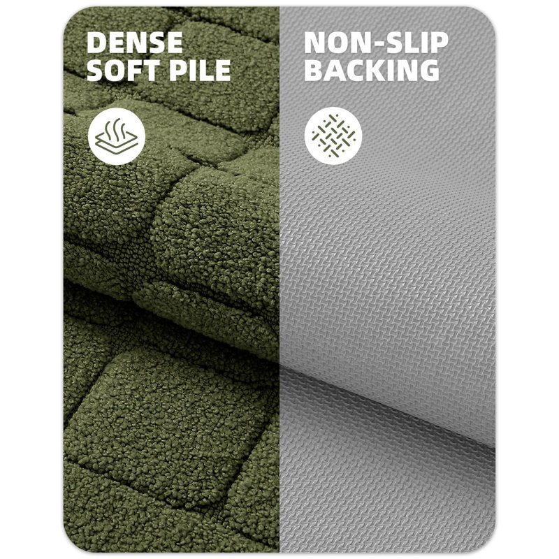 Tapis pour salle de bain antidérapant Rabun, Simple - l 24 po x L 36 po, Vert