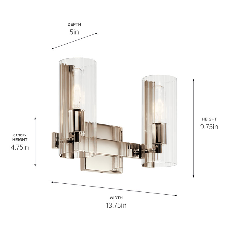 Tonju 2 - Light Dimmable Vanity Light, Polished Nickel