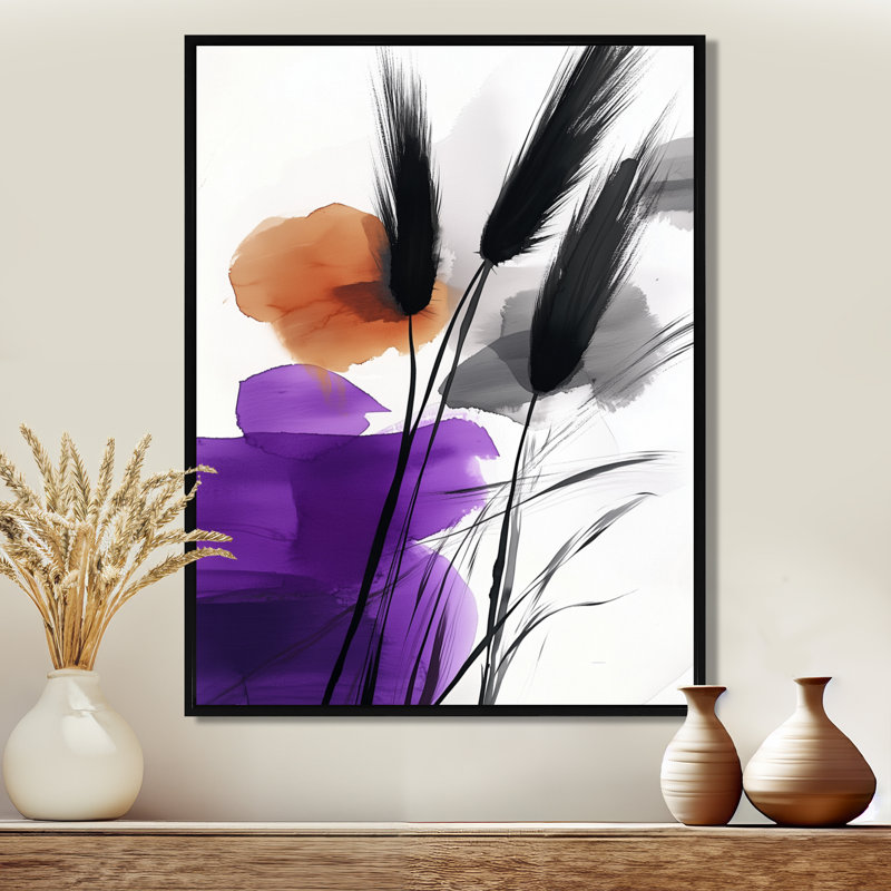 Art mural sur toile botanique d'Yvaine II, H 32 po x l 24 po, Black Floater Framed