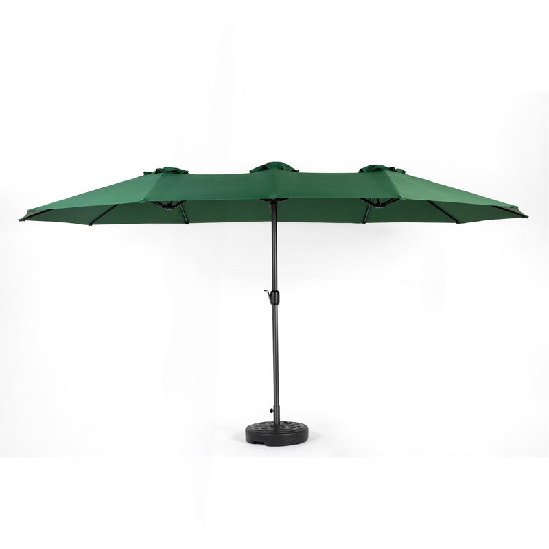 Grand parasol d'extérieur double face 14,8 pi avec manivelle (sans base), Dark Green