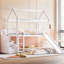 Lit simple au-dessus d'un lit superposé blanc avec glissade - Grande pièce, structure à structure stable, finition-1471174941