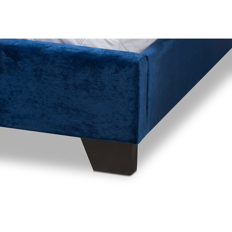 Boothe Upholstered Standard Bed, King, Navy Blue