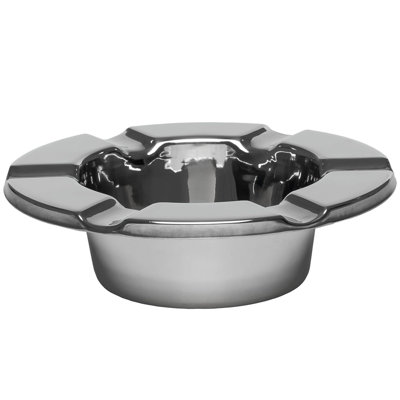 One-Piece Ashtray,Durable Stainless Steel,Polished