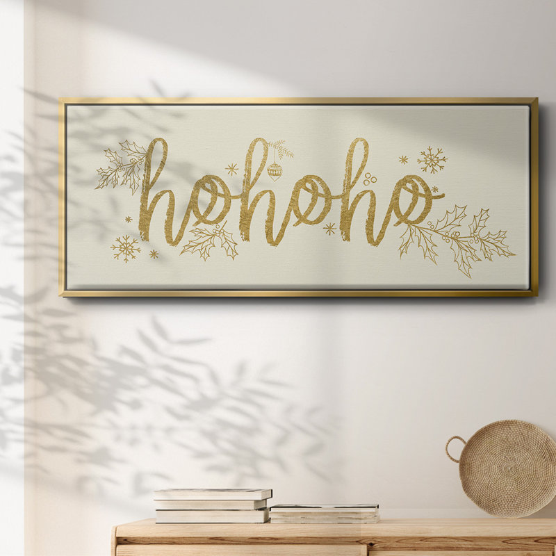 Toile encadrée dorée HOHOHO, H 20 po x l 50 po
