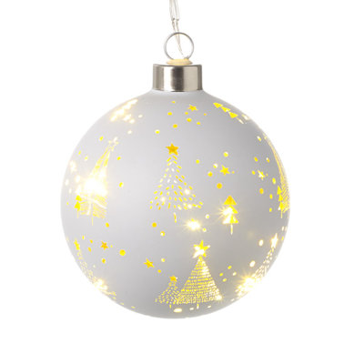 10cm Glass Lighted Bauble