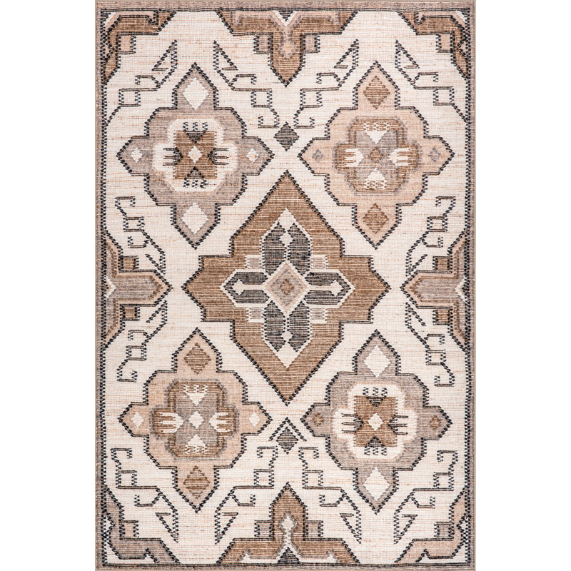 Tapis lavable à la machine Kalilah Medallion, Tapis de couloir 2 pi x 8 pi