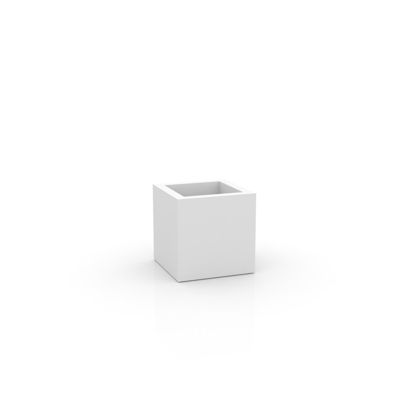 Cube - Resin Pot Planter - Basic, 11.75" H x 11.75" W x 11.75" D, Bronze