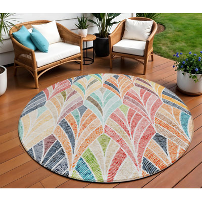 Tapis rond lavable à l'intérieur 8 pi