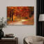 «Autumn Fall Vibrant Orange Forest Trees Nature Landscape», grande impression sur toile encadrée-99141928-99141929