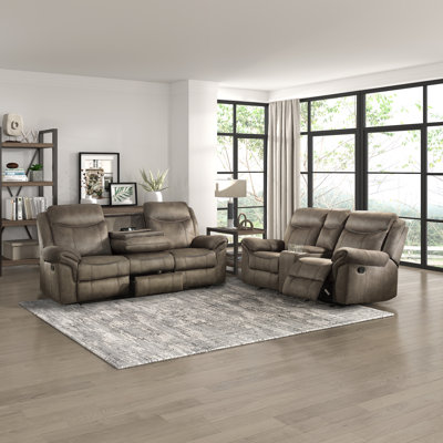 2-Piece Microfiber Manual Reclining Living Room Set