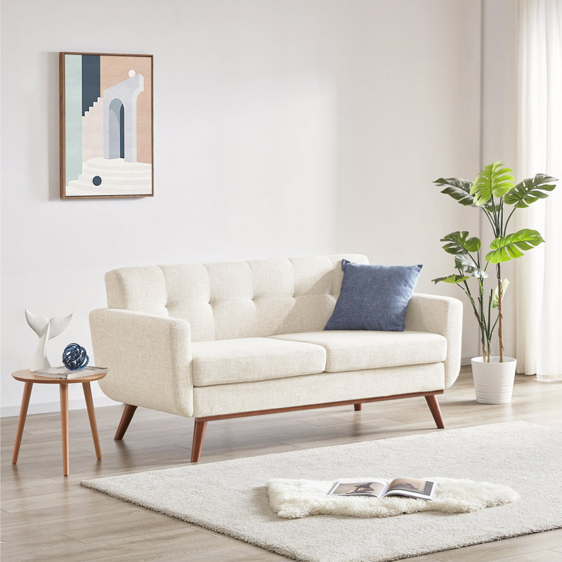 Canapé 65 po Mid-Century, Beige