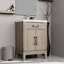 Meuble-lavabo en chêne gris 24 po x 18 po, comptoir en acrylique et miroir de 18 po à fermeture en douceur, riche espace de rangement intérieur 24 po 18 avec plateau-706752913