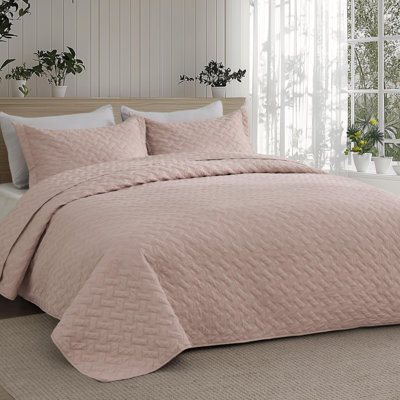 Couverture matelassée Best vendeur - motif tissé texturé, couvre-lit léger Airy, 85 g / m²