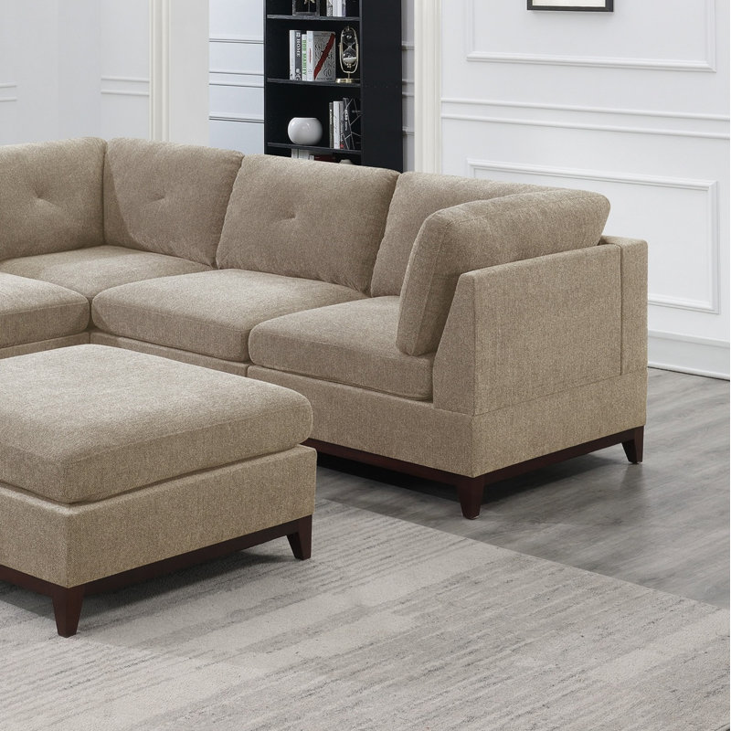 Ensemble modulaire en tissu chenille pour salon et canapé modulaire 3X, Chenille chameau