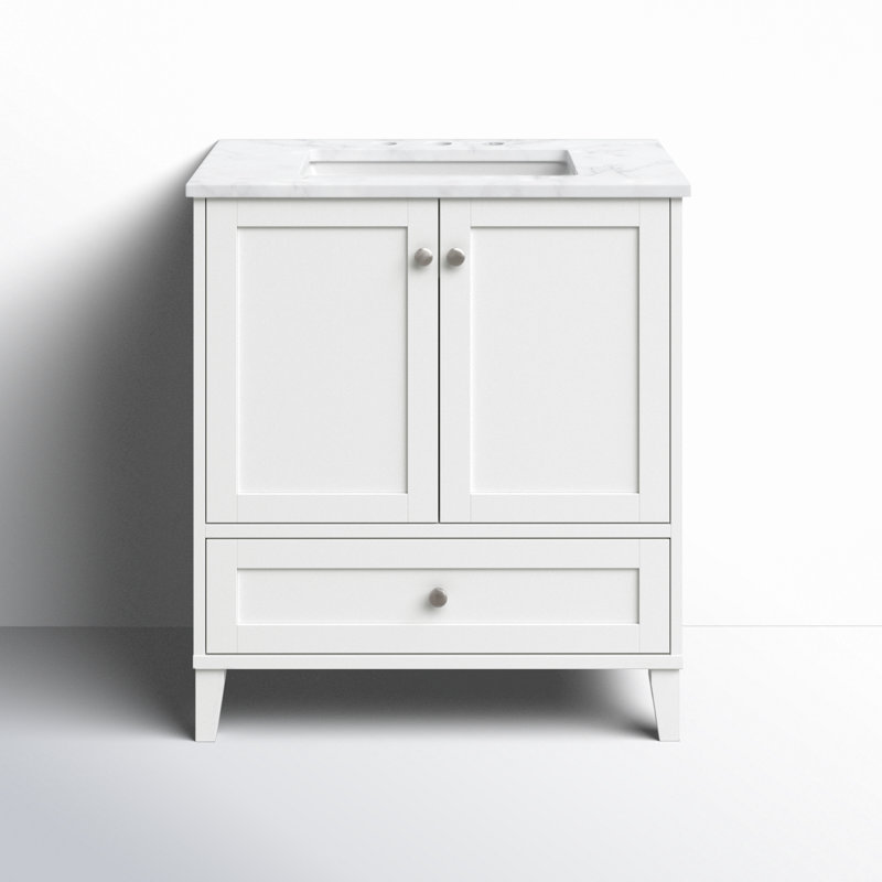 Ensemble de meuble-lavabo simple 30 po Selma, Blanc cassé