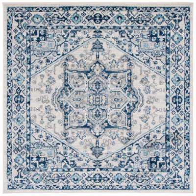 Tapis ivoire / bleu