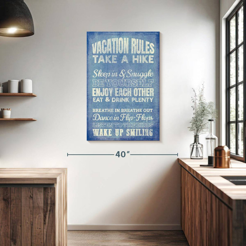 Tergel Fun Vacation Rules, 39" H x 26" W