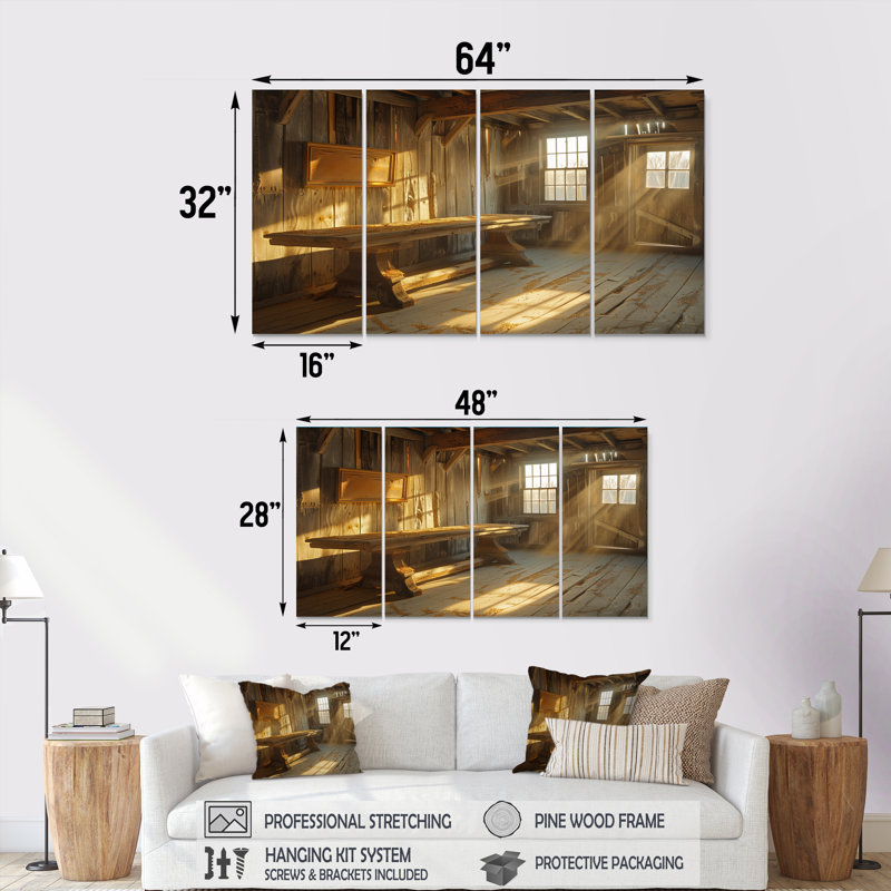 Charme rustique brun - ensemble de décorations murales rustiques, H 32 po x l 64 po