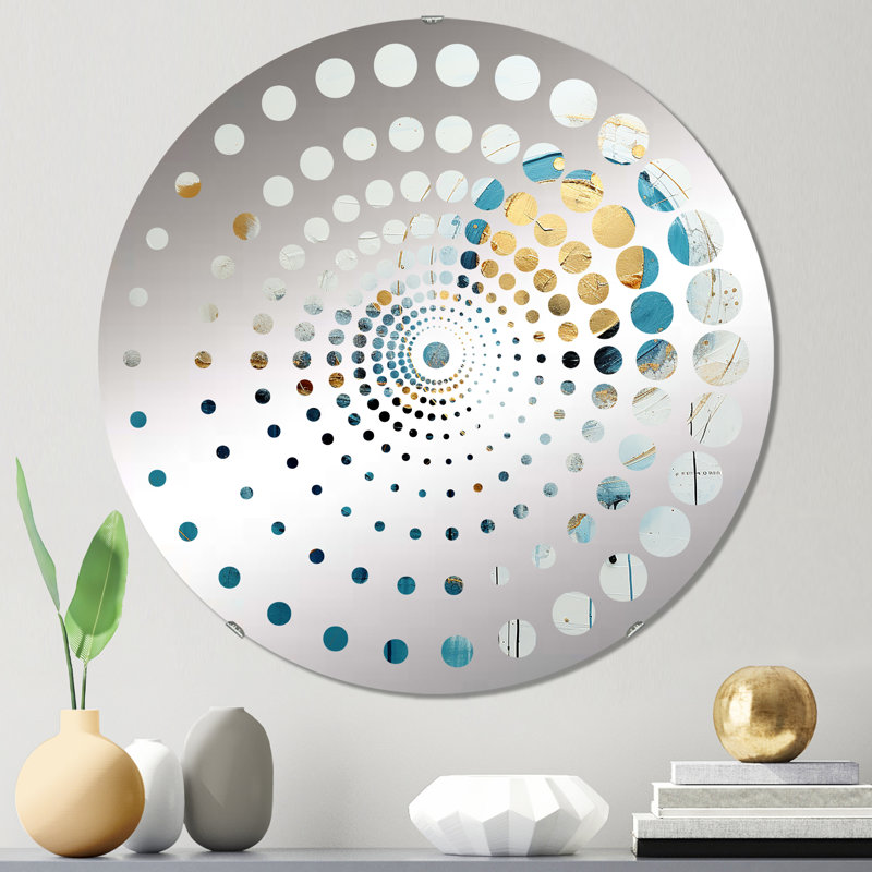 Miroir mural bleu sarcelle, 31,4 po x 31,4 po
