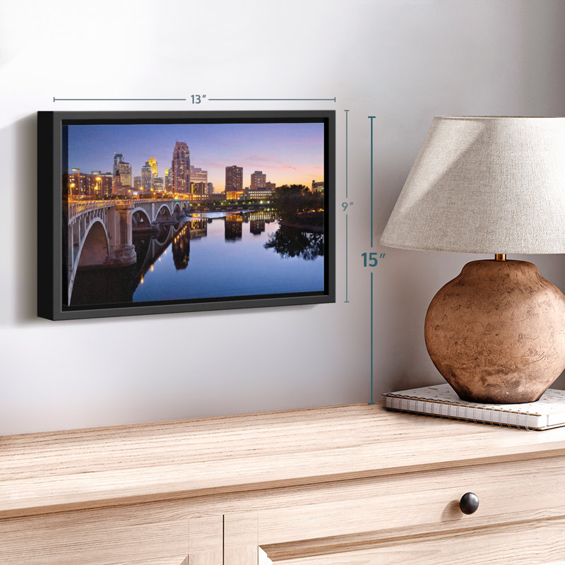 Impression sur toile Cityscape Of Minneapolis, H 9 po x l 13 po