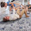 Tapis bleu / argenté Stain