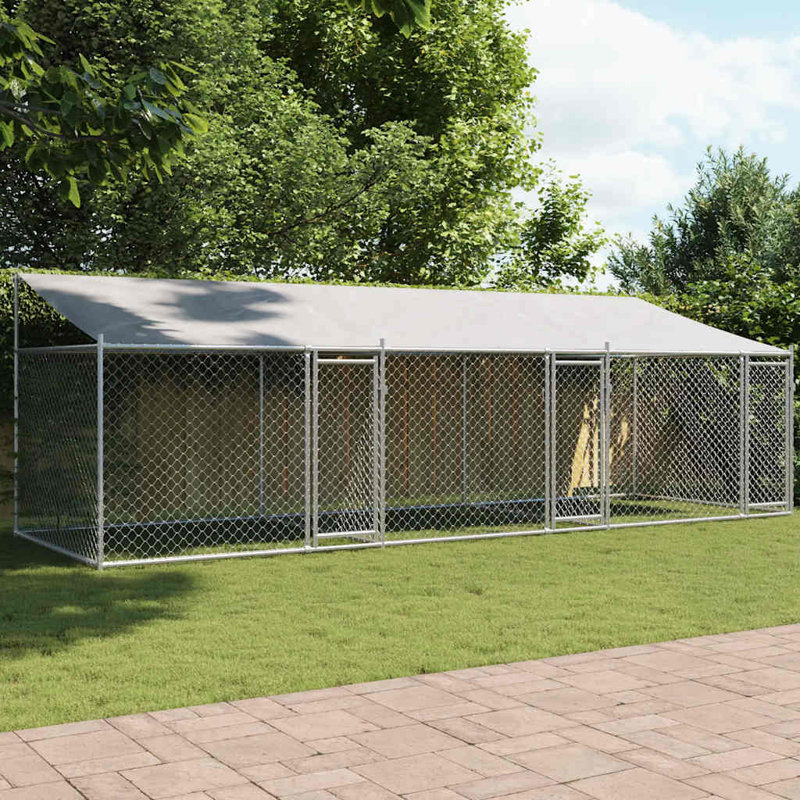 Cage pour chien en acier galvanisé gris pour animaux