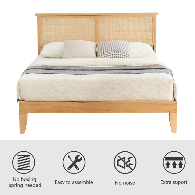 Bay Isle Home Stavern Mid Century Natural Platform Bed & Reviews | Wayfair